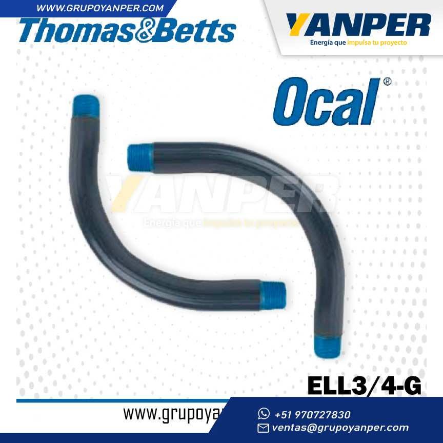CURVA CONDUIT CON FORRO PVC OCAL 3/4´´X 90°